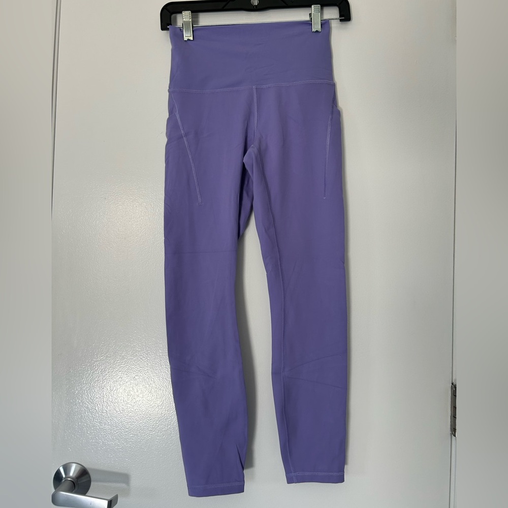 Lululemon Lilac Lavender Purple Wunder Train Pant 25" High-Rise Tight Sz 6 EUC